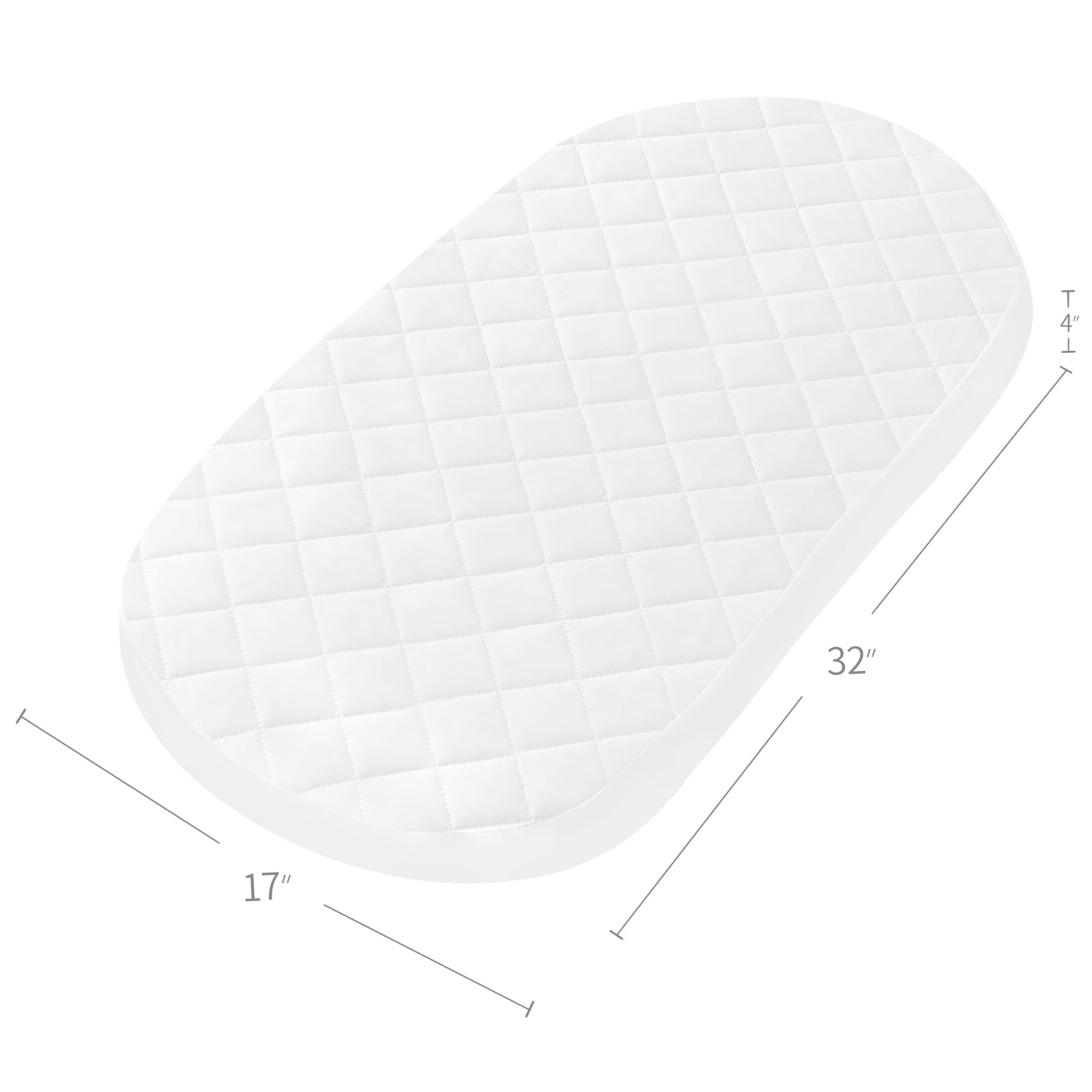 Coldwind bassinet mattress cover with waterproof layer protects against spills.