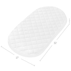 Coldwind bassinet mattress cover with waterproof layer protects against spills.