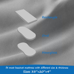 Coldwind bassinet pad cover remains quiet as baby moves.