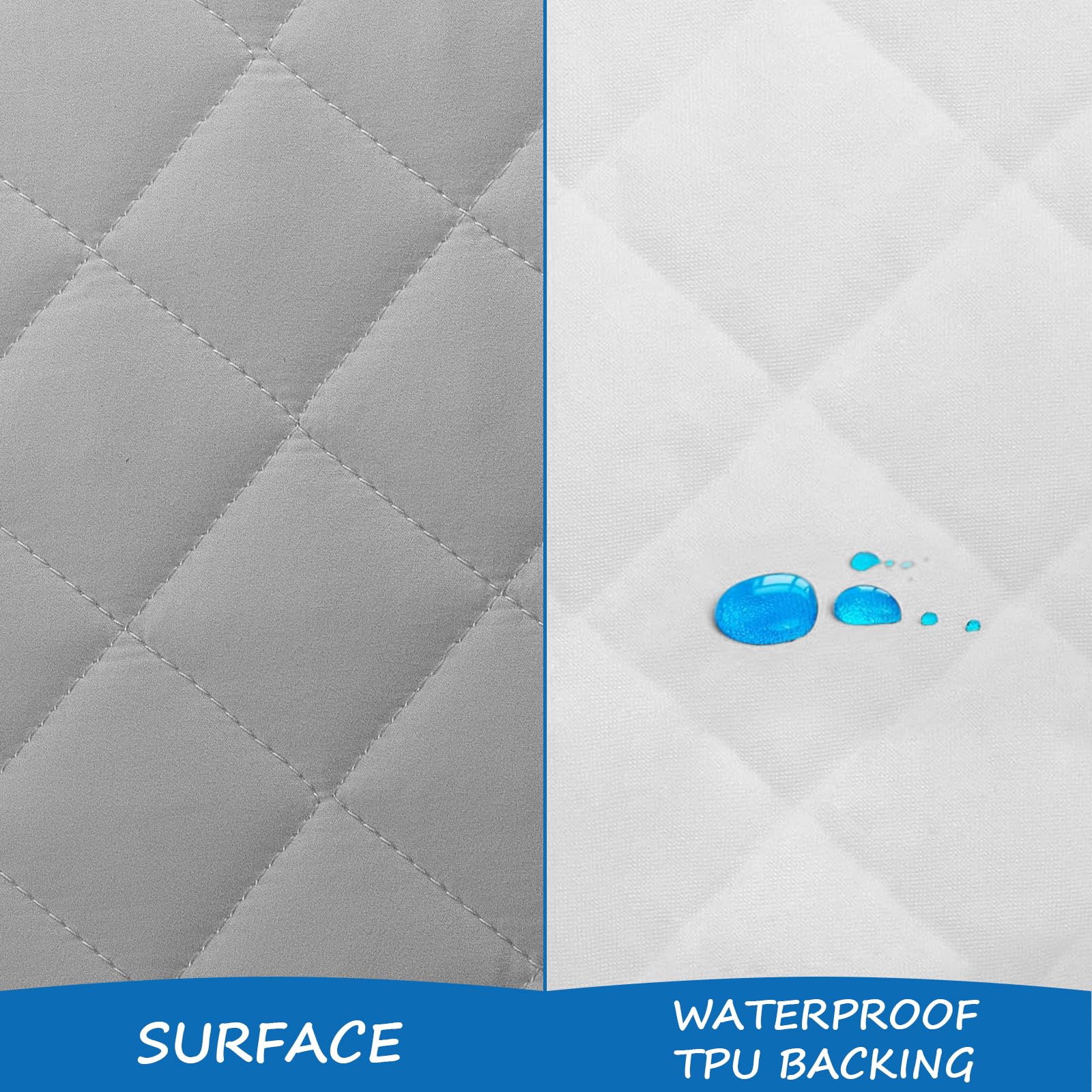 Coldwind bassinet pad cover quilted, absorbent filling cushions gently.