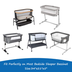 Coldwind bassinet sheet soft-microfiber emphasizes gentle touch for baby comfort.