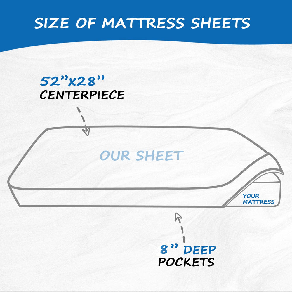 Coldwind crib sheets 28x52 with 8 inch pockets for standard crib mattress