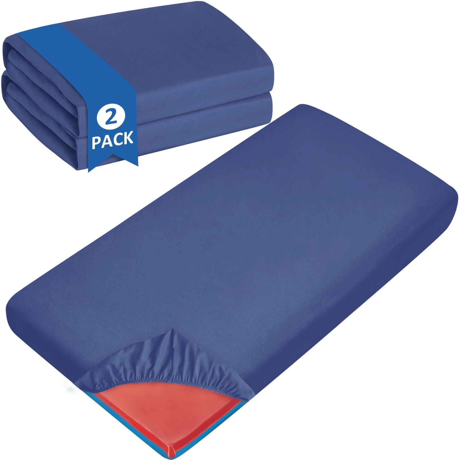 Coldwind Nap Mat Sheet 2 Pack front view shows plush microfiber and breathable comfort for naps.