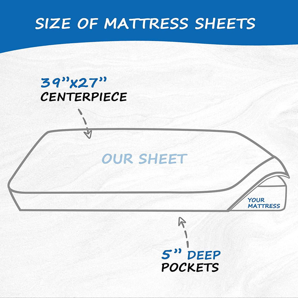 Coldwind pack-and-play sheets in use in nursery demonstrate snug fit