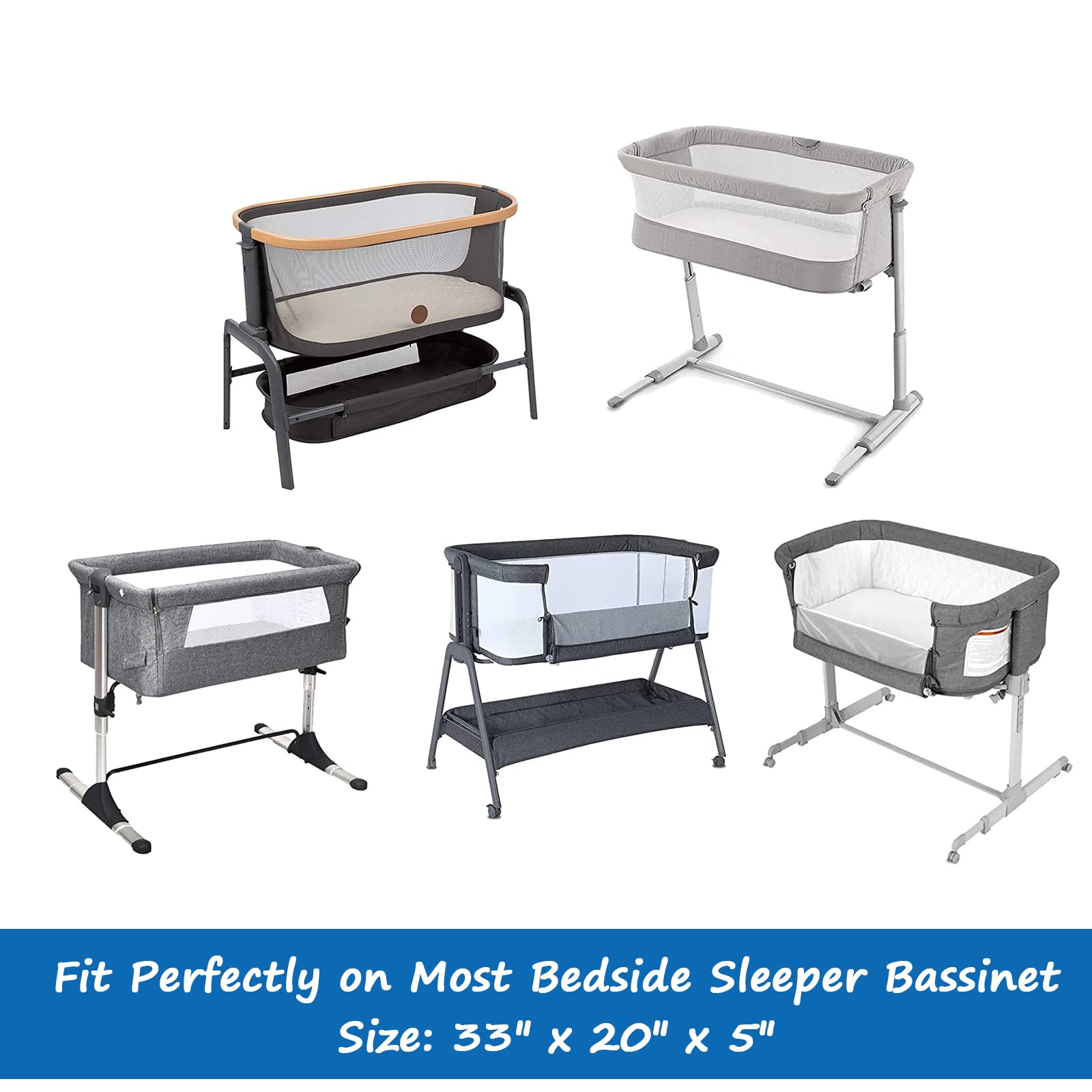 Coldwind satin bassinet sheet elastic-band-bottom ensures snug, secure fit during sleep.