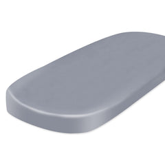 Coldwind satin bassinet sheet closeup shows silky fabric for gentle baby hair protection