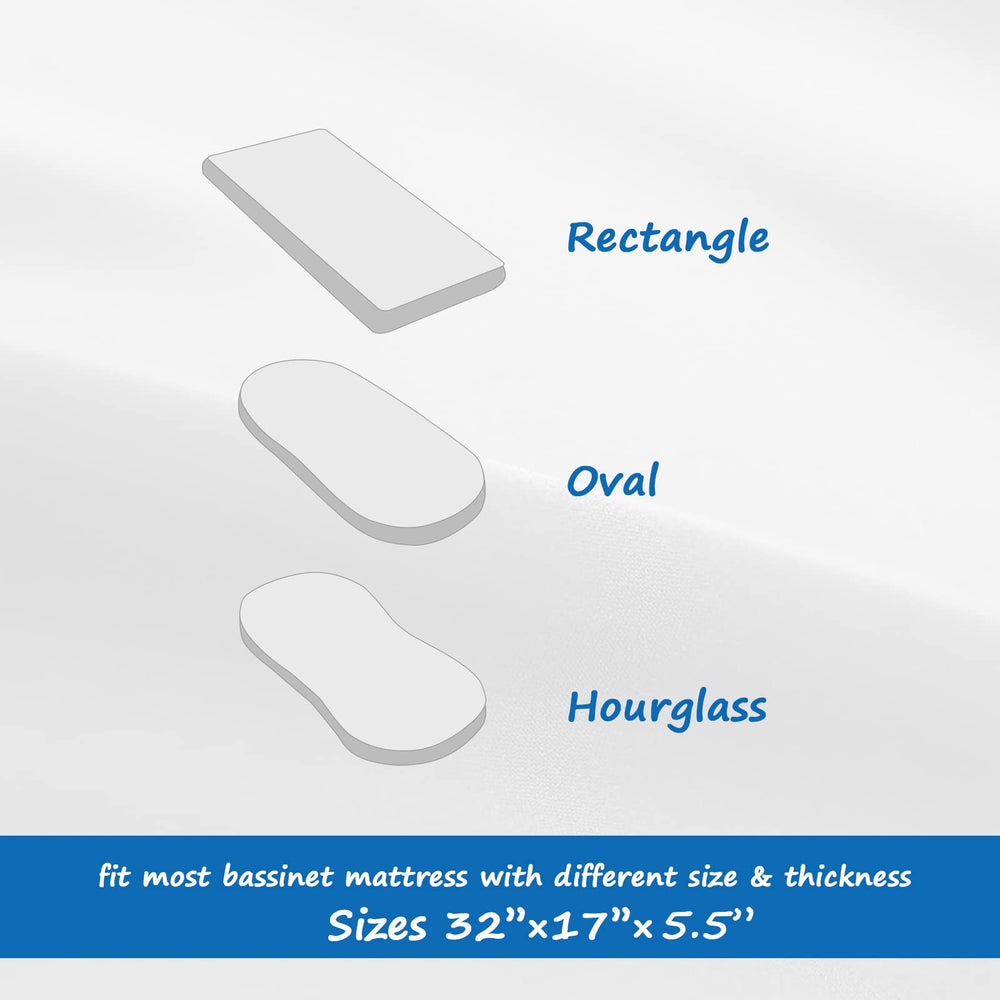 Coldwind satin bassinet sheet placed on mattress to illustrate smooth sleep surface for baby