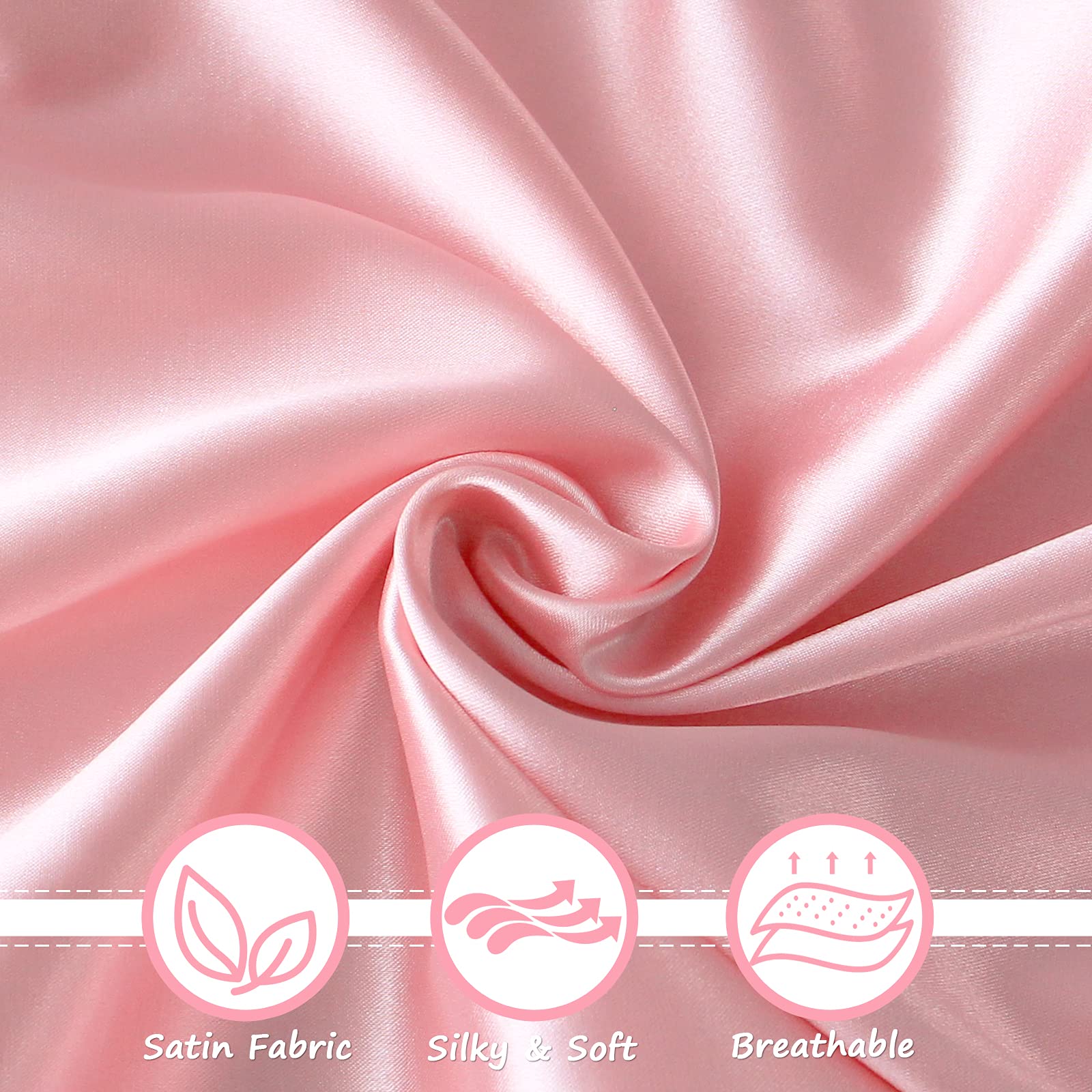 Coldwind satin bassinet sheets pink elastic bottom featured for a secure snug fit.