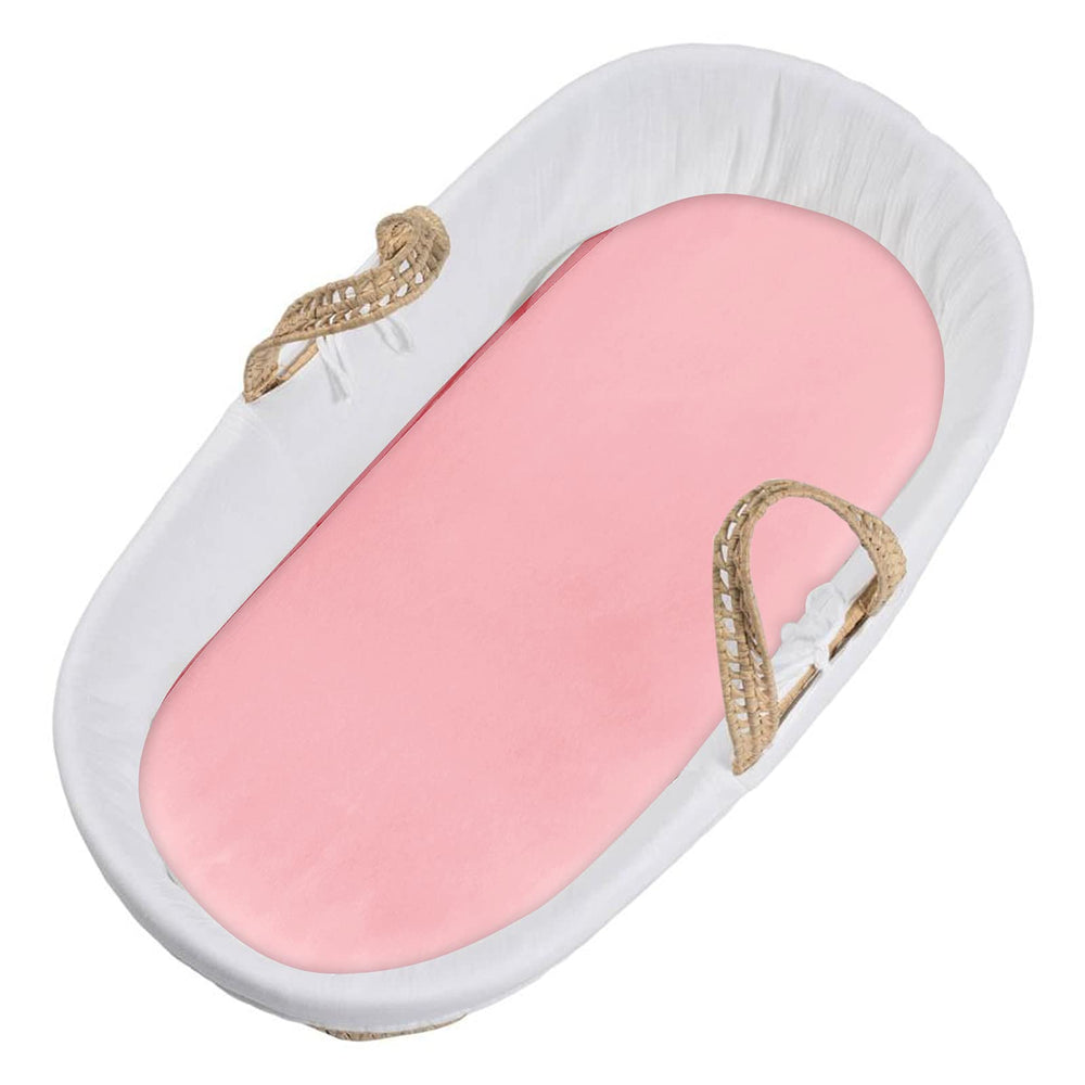 Coldwind satin bassinet sheets pink silky texture promotes comfortable naps and soft hair.