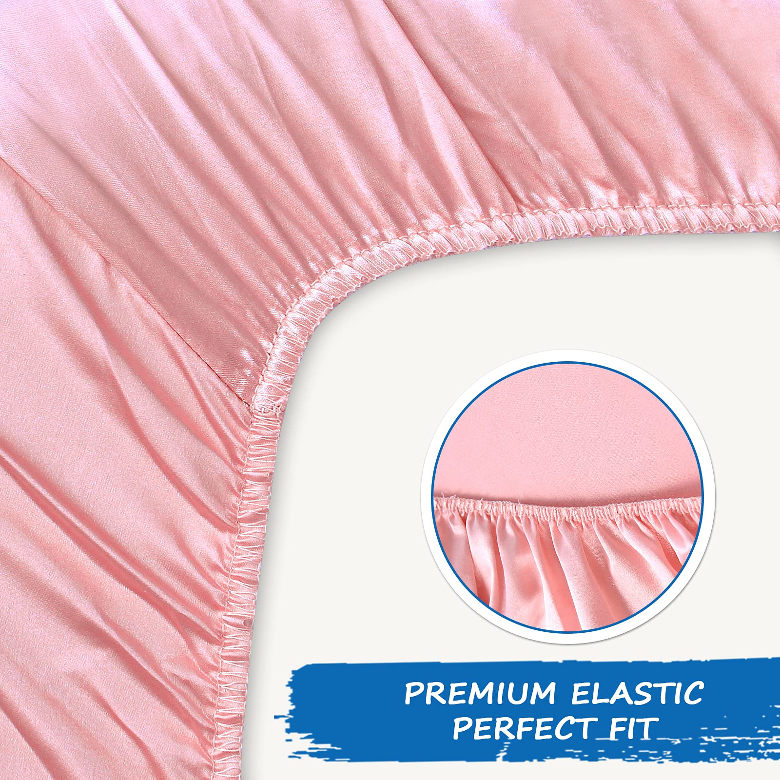 Coldwind satin crib sheets pink close-up shows silky texture for gentle comfort.