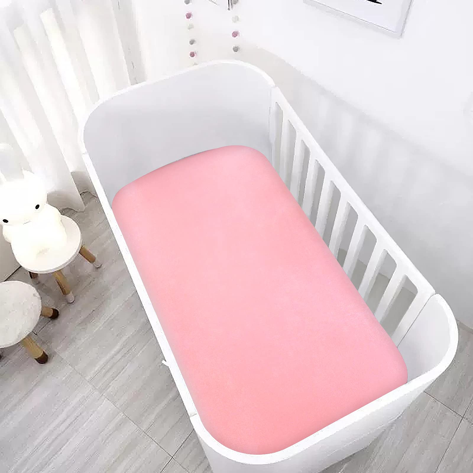 Coldwind satin crib sheets pink guarantee badge signals quality support.