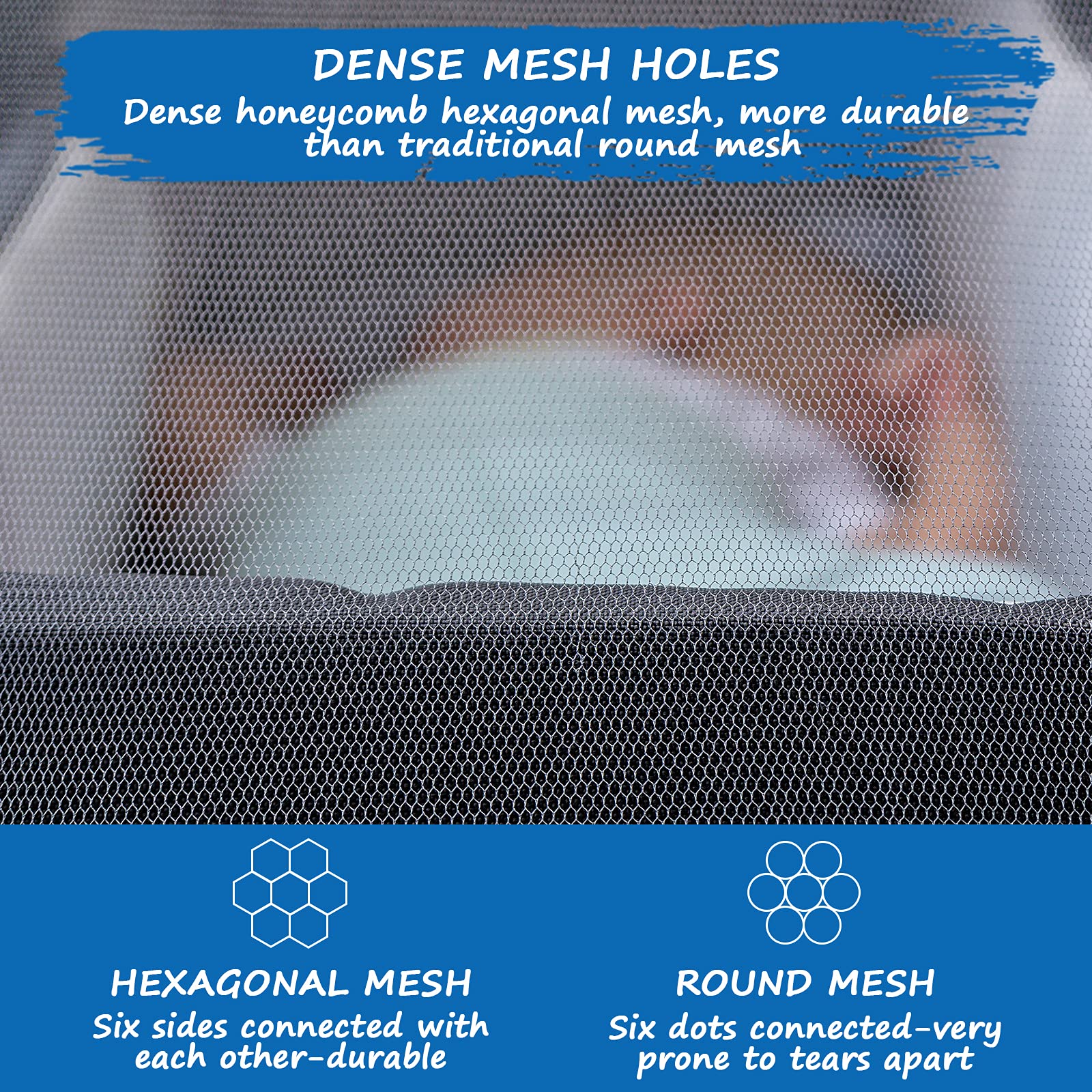 Coldwind stroller-net-elastic-fit snugly fits around a stroller.