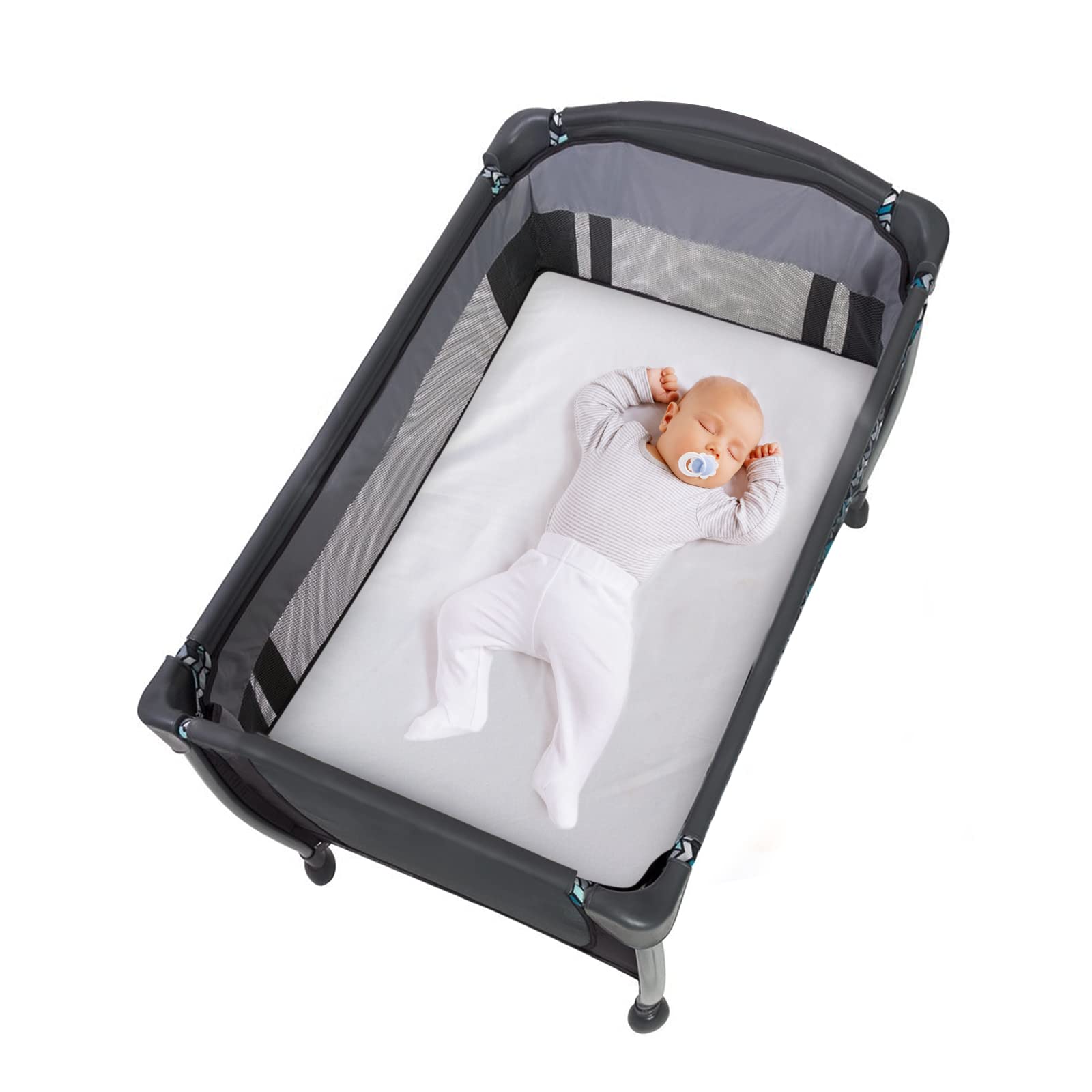 Coldwind travel crib sheets easy-care fabric cleans well on gentle wash