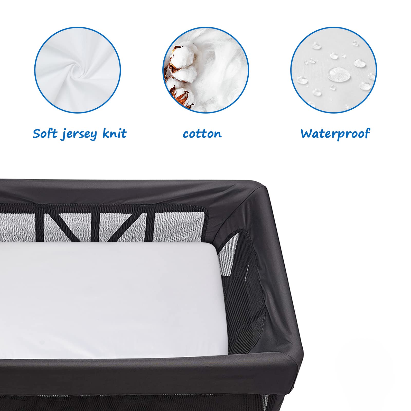 Coldwind travel crib sheets elastic band keeps sheet in place
