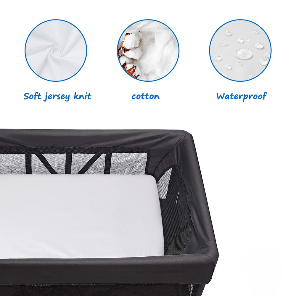 Coldwind travel crib sheets elastic band keeps sheet in place