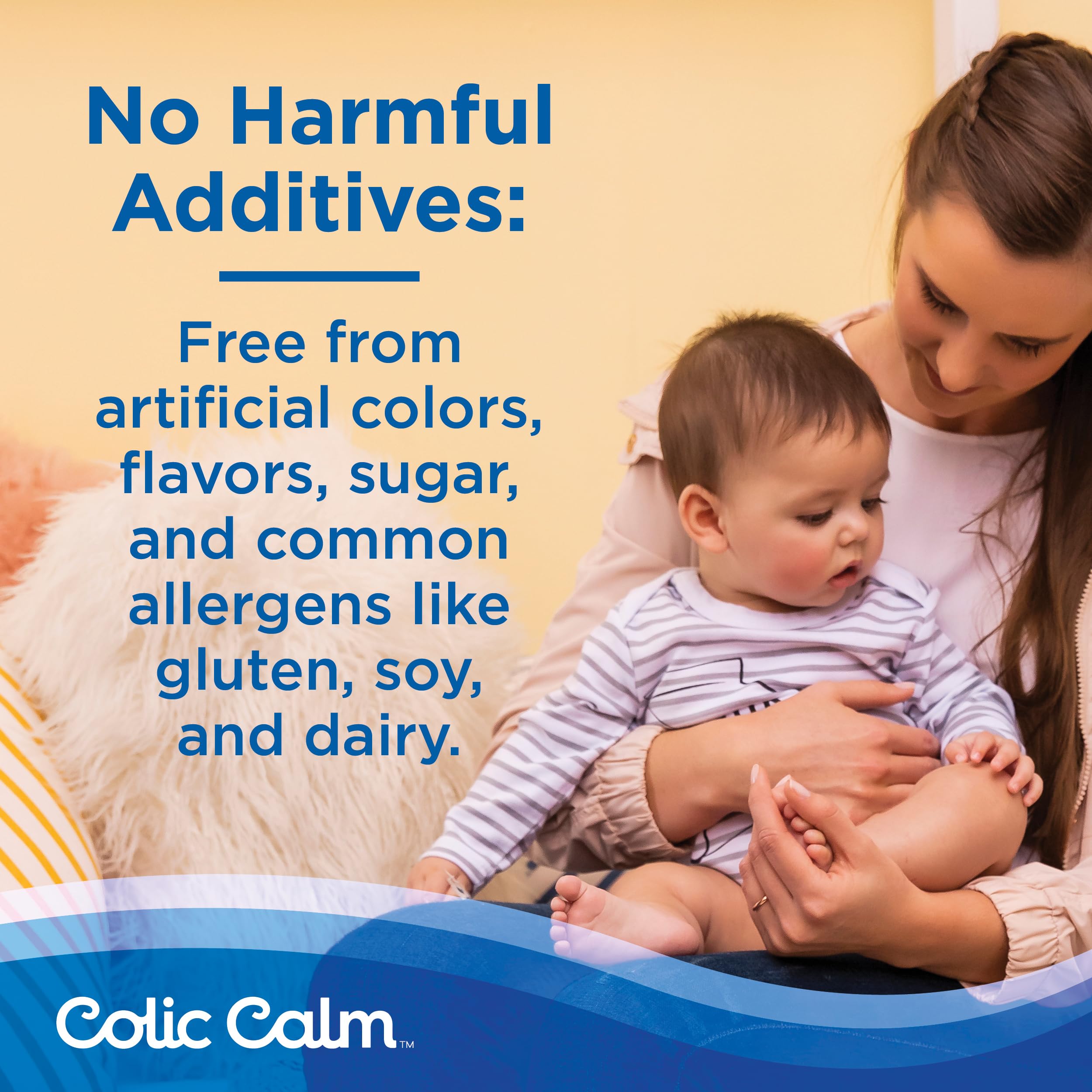 Colic Calm Gripe Water taste-focused shot demonstrates baby-friendly flavor during feeds.