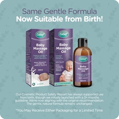 Colief Baby Massage Oil free-from features highlight safety and purity.
