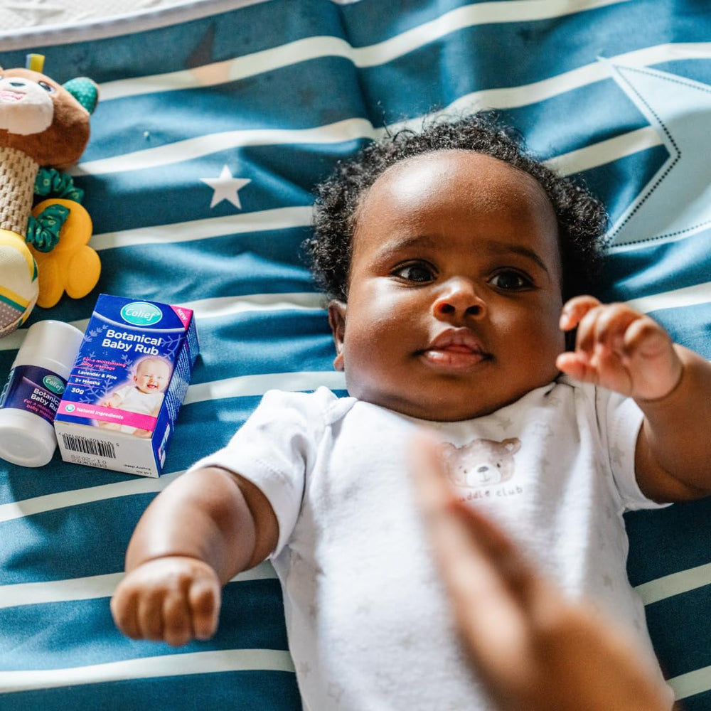 Colief Botanical Baby Rub ingredients list emphasizes natural oils and gentle care