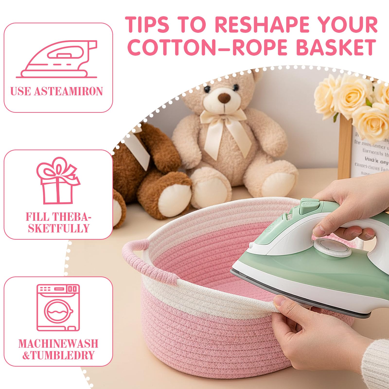 Colingmill reusable basket shown as stylish storage after gifting.