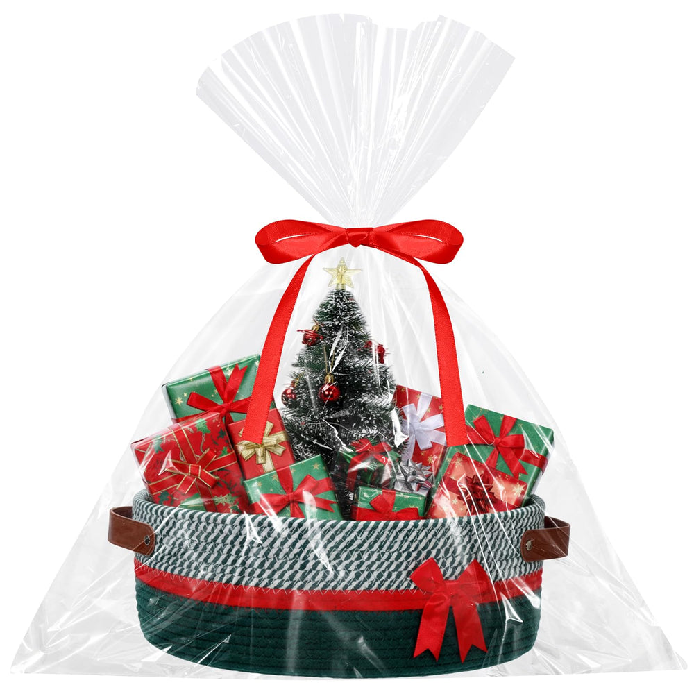 Colingmill Christmas gift basket green 14x10 for easy, stylish gift presentation