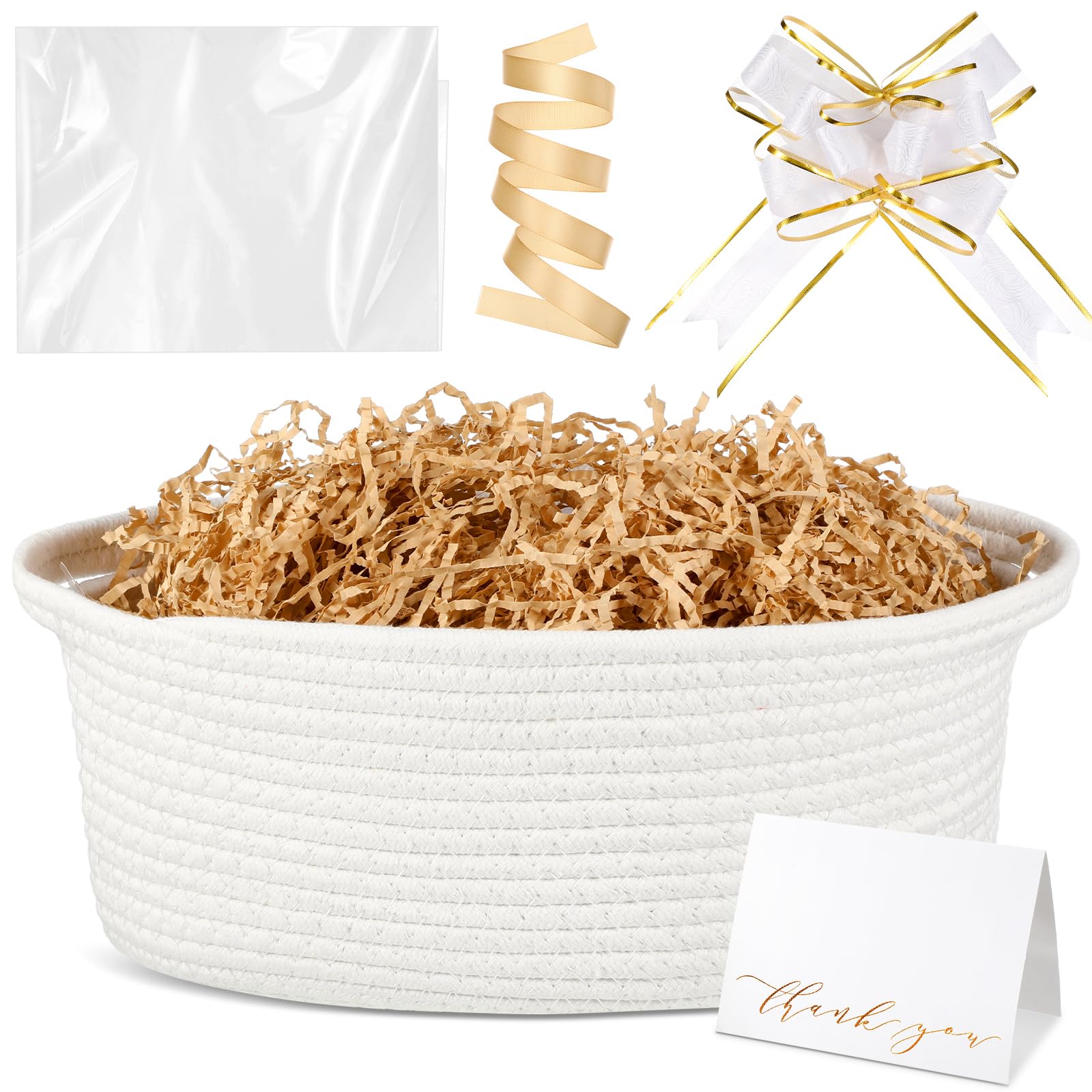 Colingmill Christmas woven basket in white for elegant gift presentation