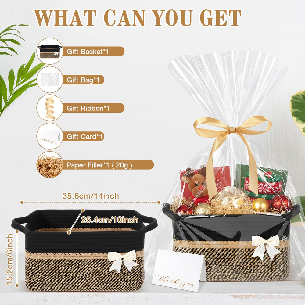 Colingmill large black gift bag accompanying the basket for quick presentation.