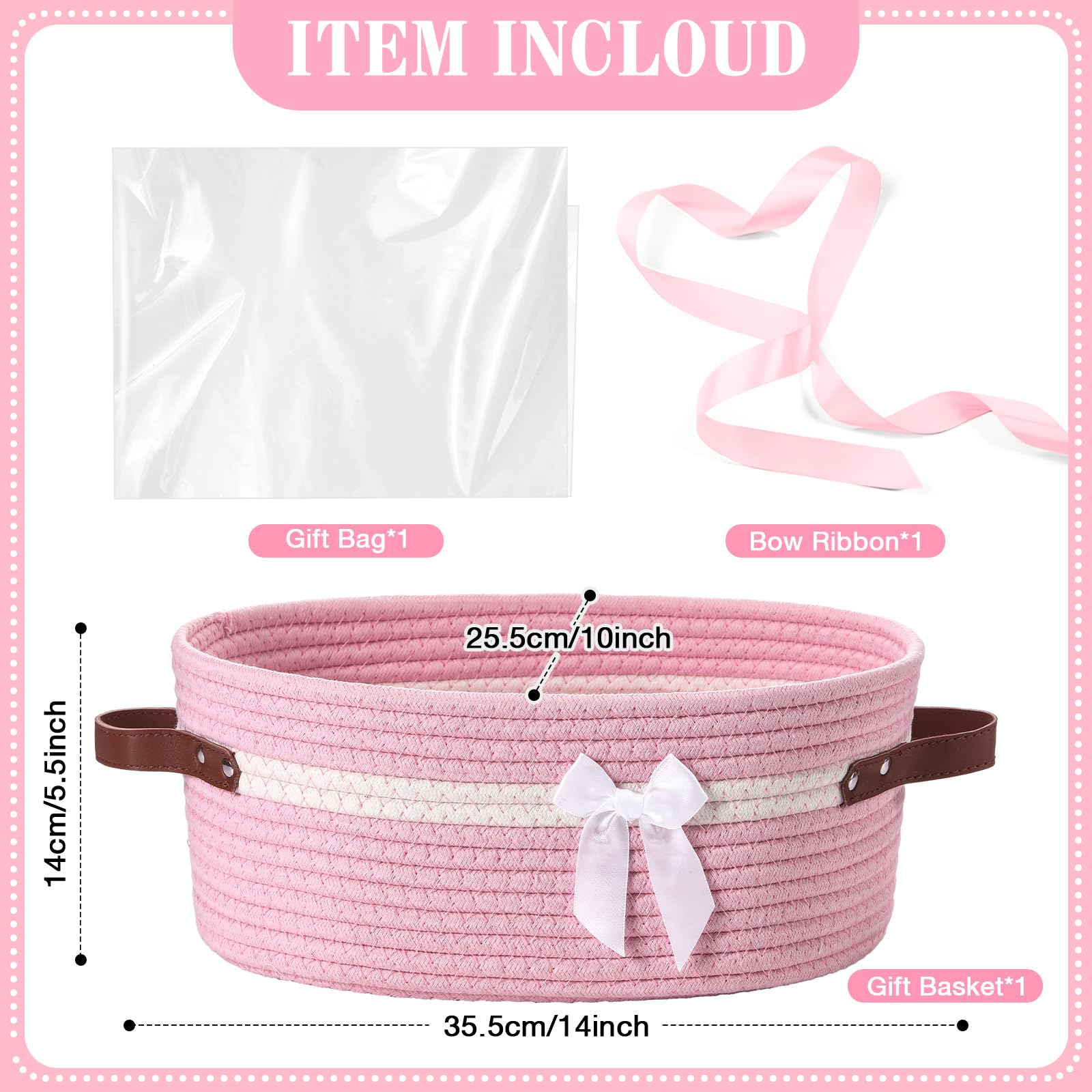 Colingmill gift-basket pink handle close-up, easy carrying for gifting