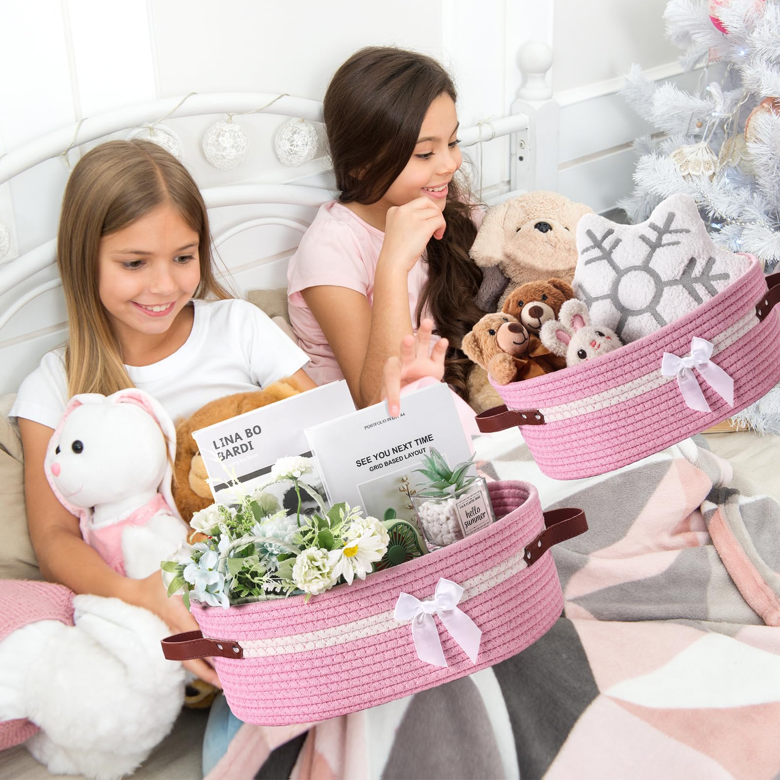 Colingmill gift-basket wrap details show convenient packaging materials