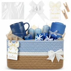 Colingmill small woven gift basket blue close-up showing durable handwoven craft for gifting