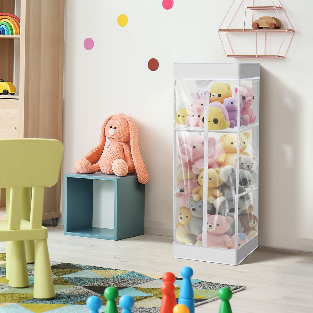 Colingmill spacious storage adapts to toys of all sizes from plushies to figurines.