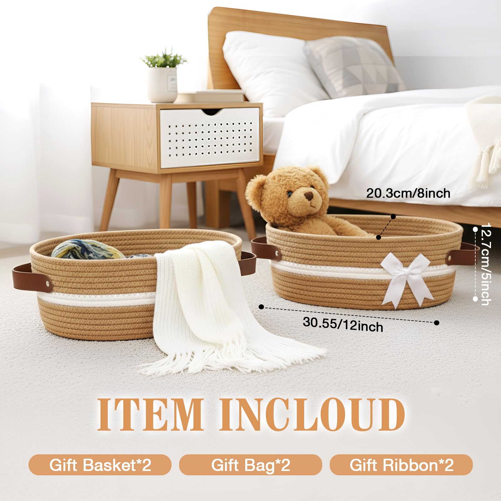 Colingmill woven basket with gift bags set offers ready gift presentation.