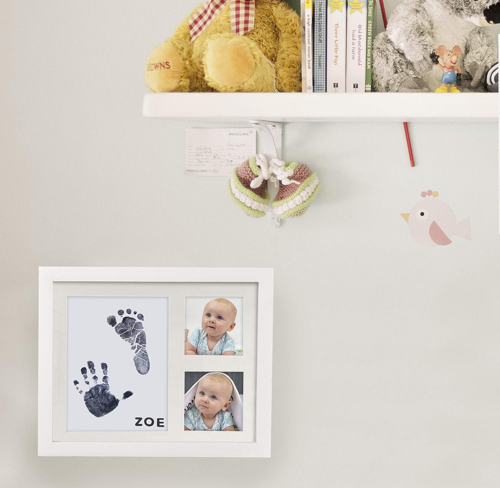 Co Little name and birth date alphabet stamp—personalized detail for baby keepsake.