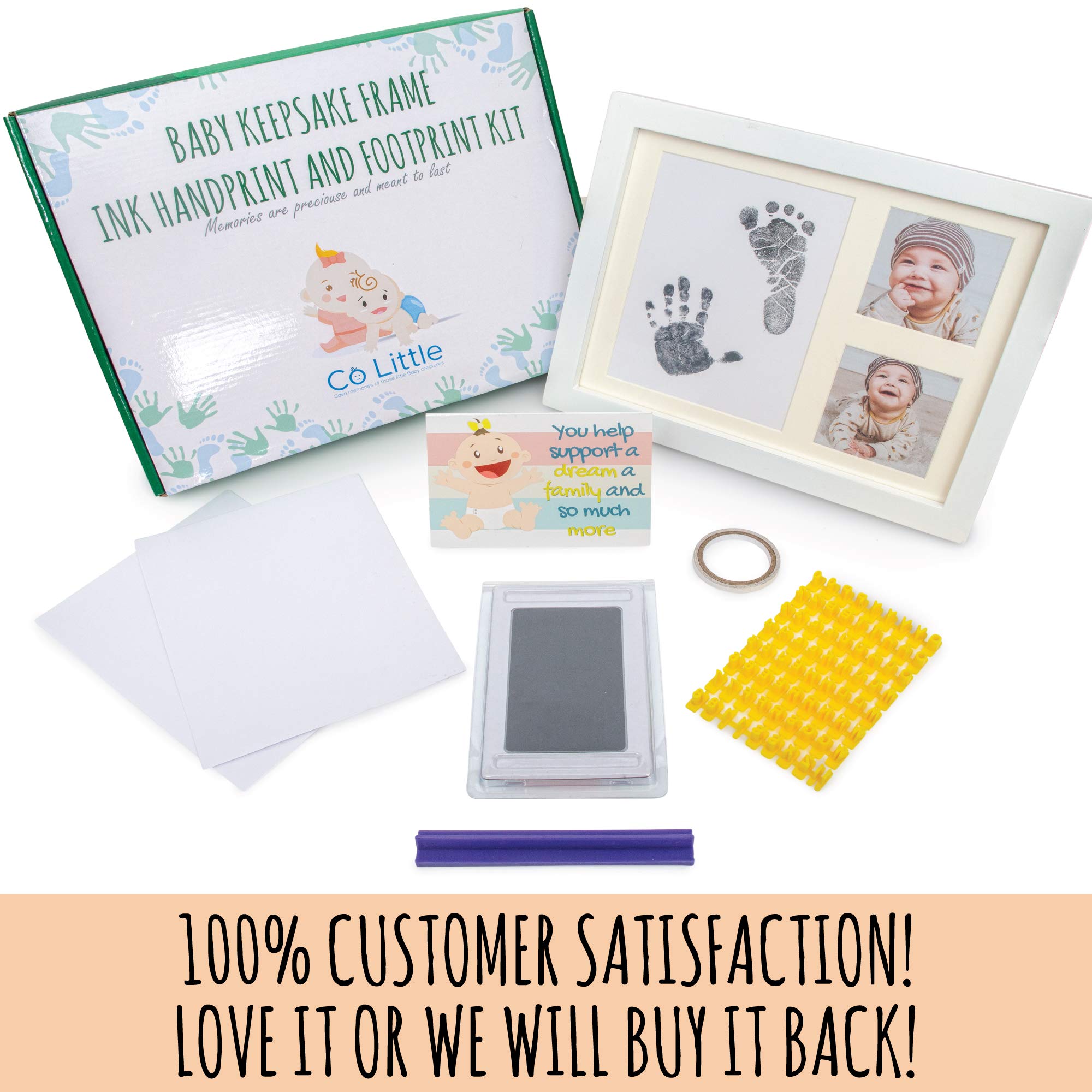 Co Little handprint frame closeup—lifelike prints with heirloom-quality presentation.