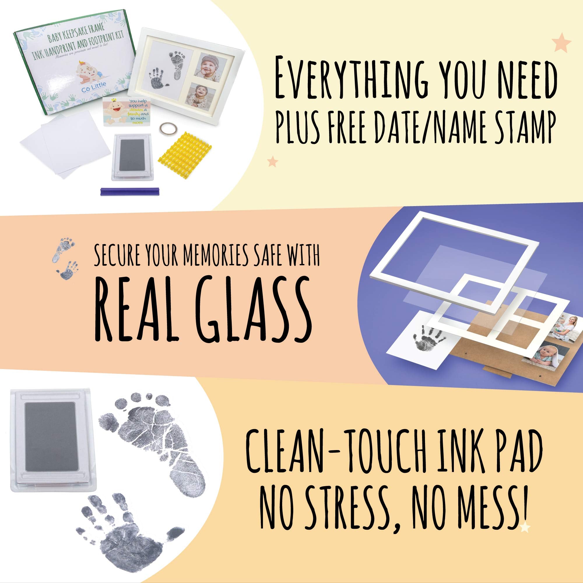 Co Little safe clean-touch ink pad enables safe, gentle baby prints.