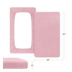 ColoBrethy muslin crib sheets closeup reveals airy texture and color-fast material