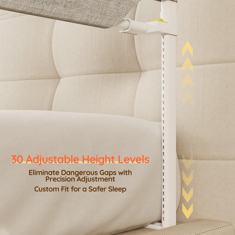 colorfarm bed rail height adjust helps fit mattresses up to 12.2 inches.