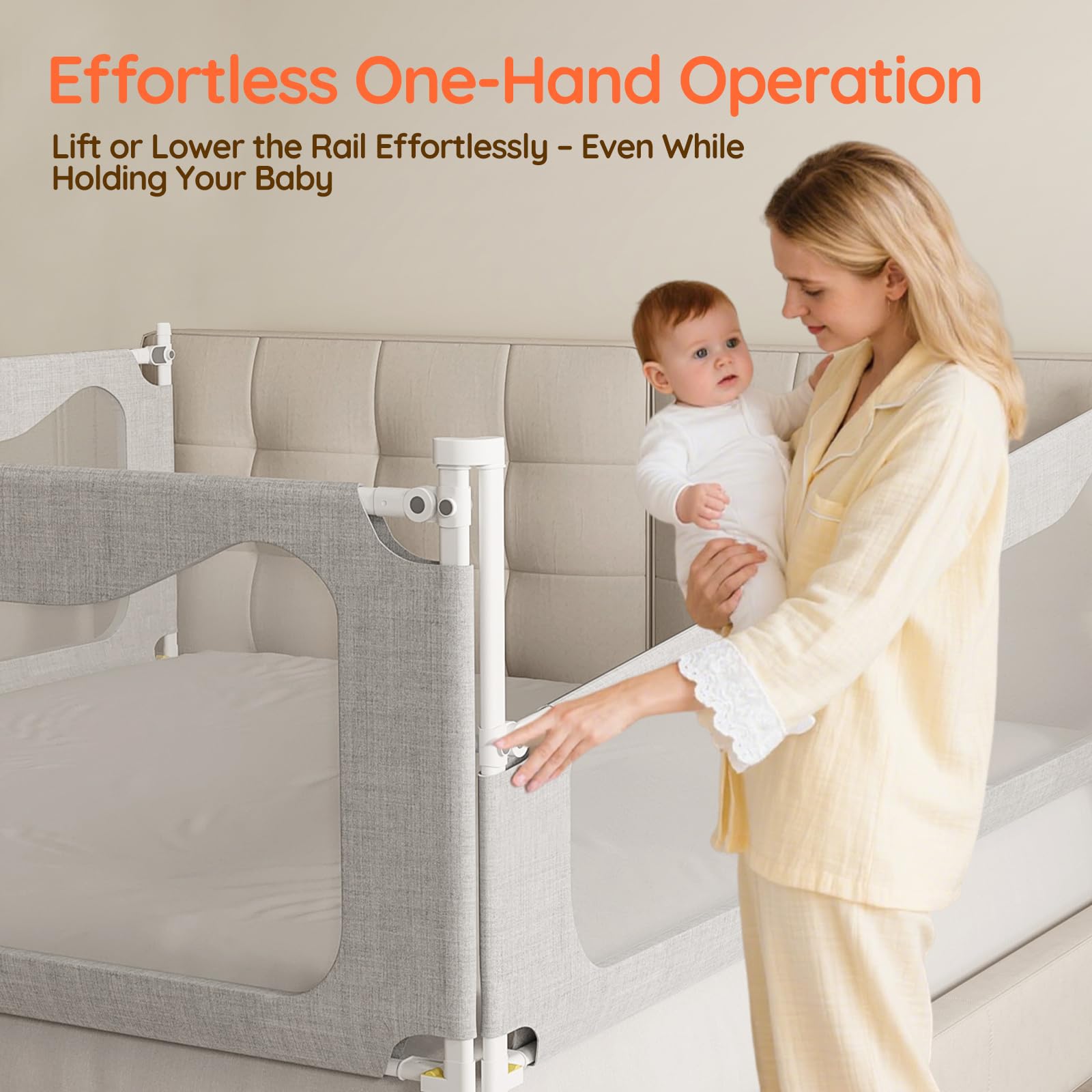 colorfarm bed rail steel frame delivers lasting strength to support daily use.