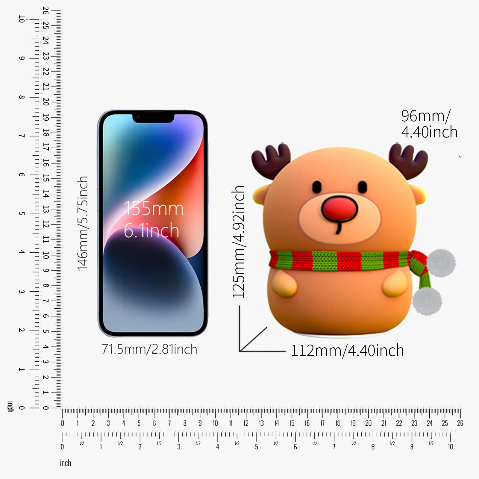 Colorful Life silicone reindeer night light with timer feature for automatic shut-off