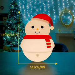 Colorful Life Snowman Tap Light lit with gentle glow and tap activation demo