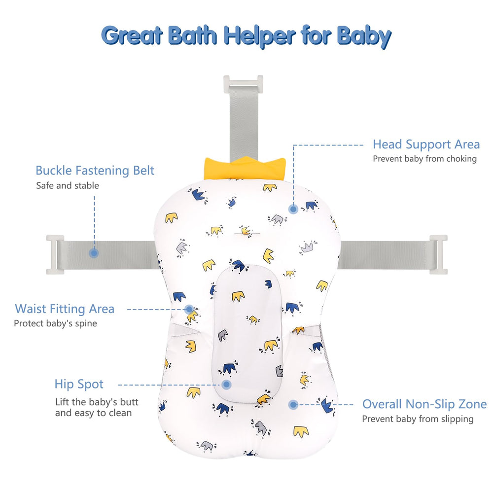 Colorlife bath seat adjustable strap system fitting tubs of different widths