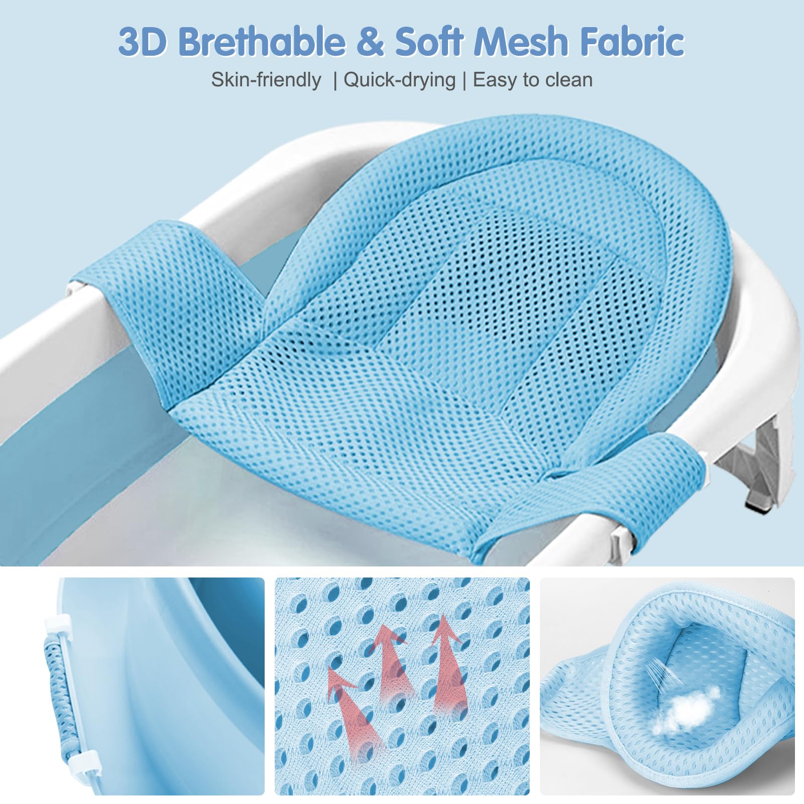 Colorlife baby bath seat in use for hands-free bath time