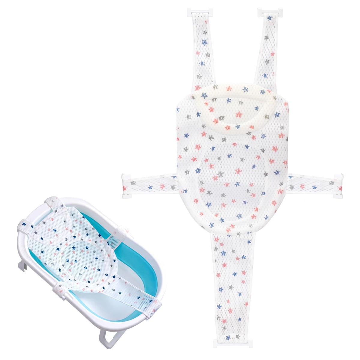 Colorlife Baby Bath Seat mesh with soft pillow for comfortable bathing.