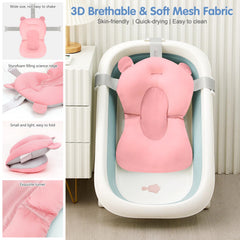 Colorlife baby bath seat net pink adjustable straps fit various tub widths.