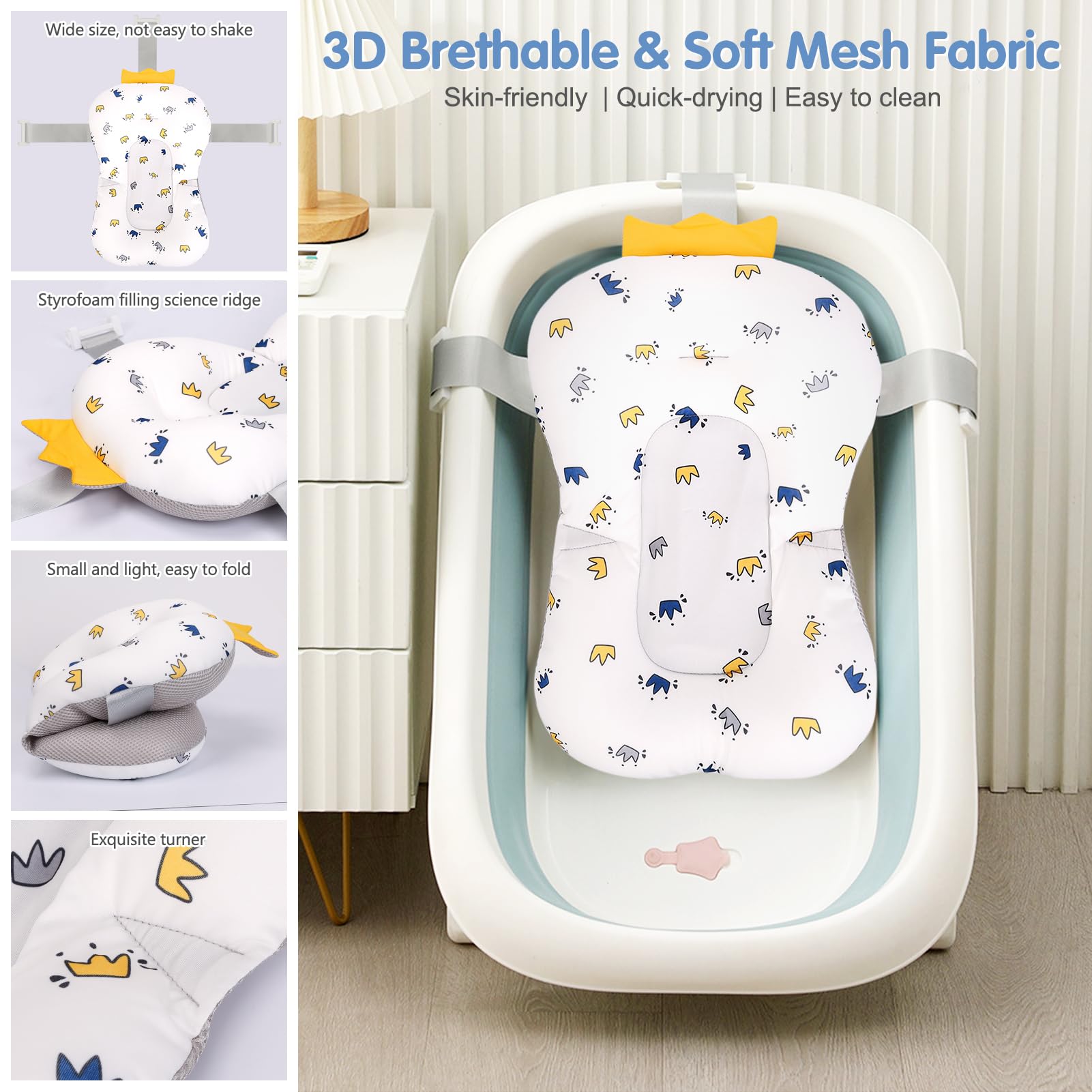 Colorlife bath seat padded pillow close-up for relaxed bathing