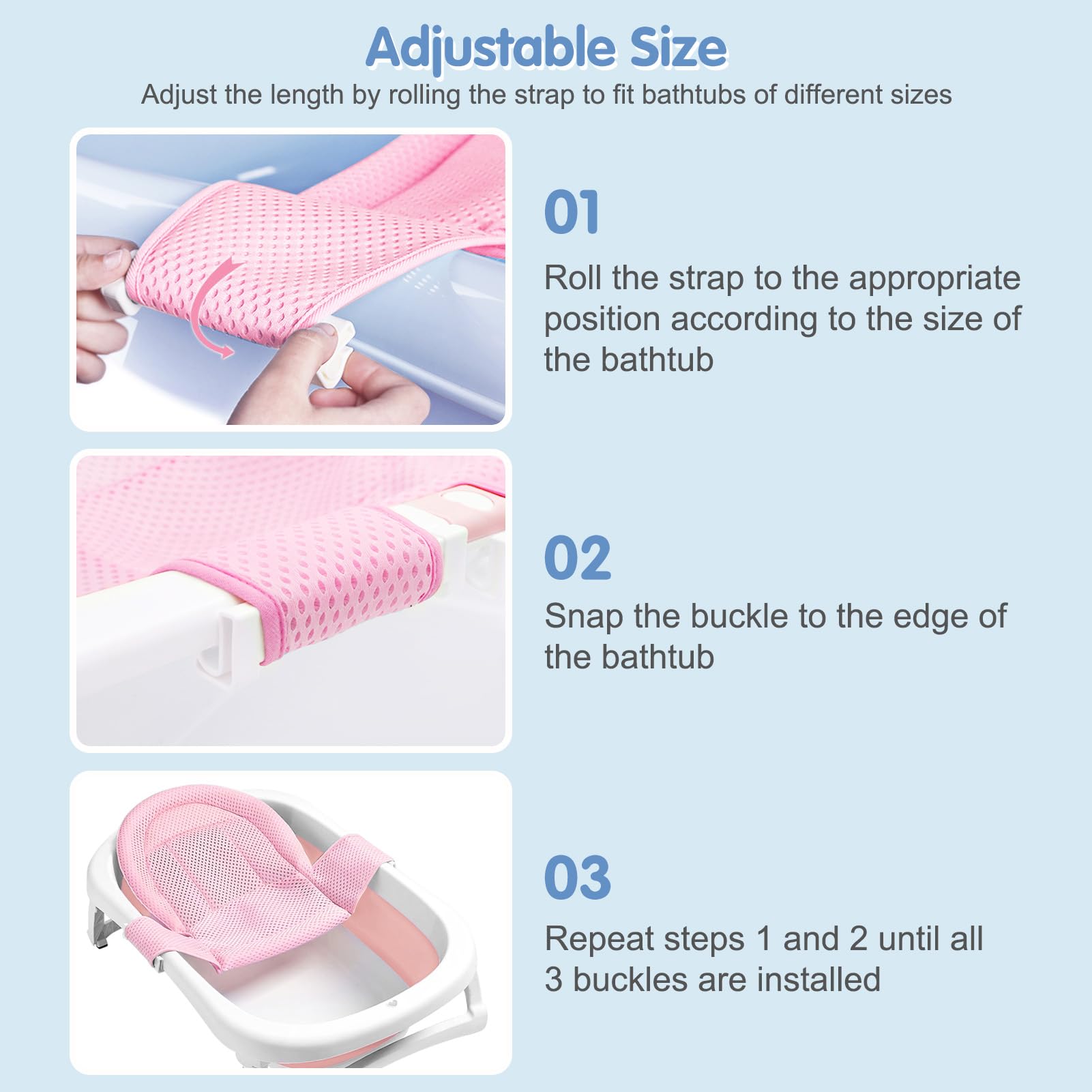 Colorlife pink bath seat ready for newborn bath time