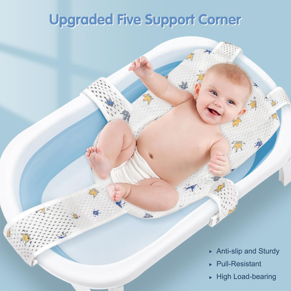 Colorlife Adjustable five-point straps fit most tubs for versatile newborn bathing.