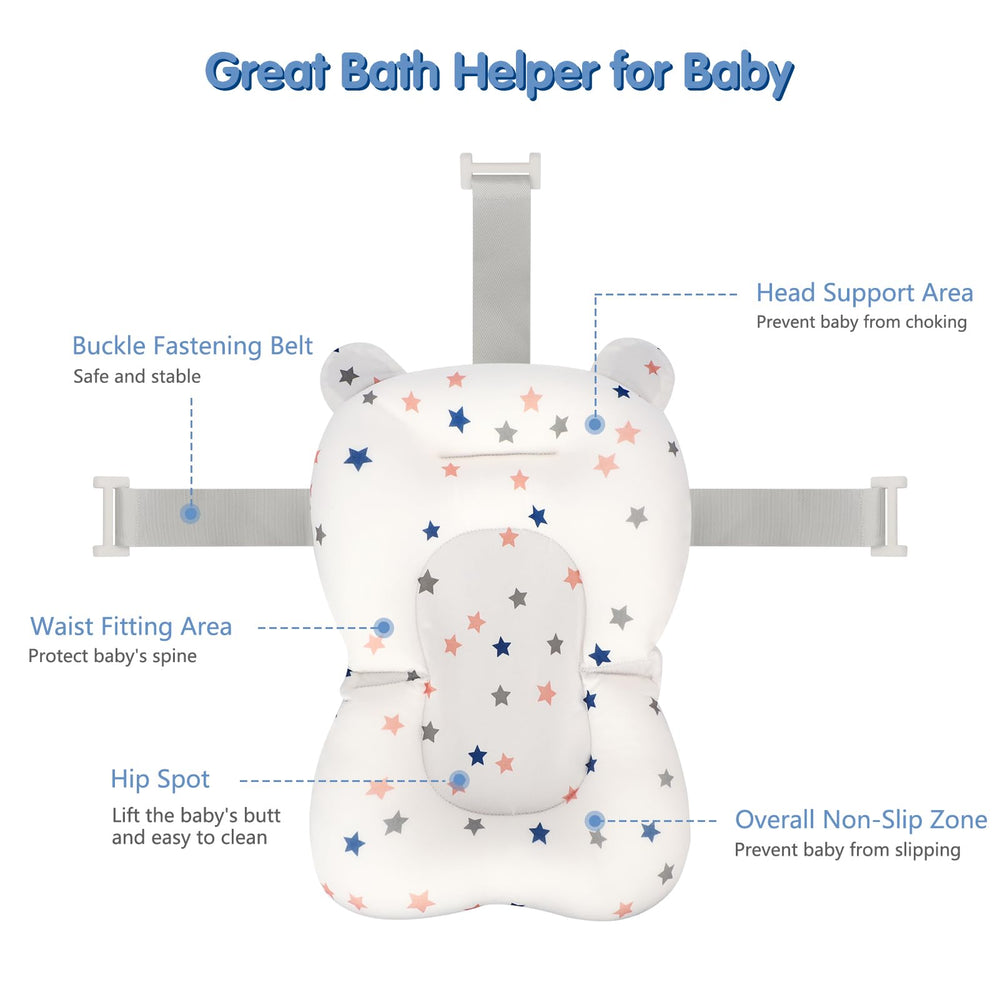 Colorlife bath seat adjustable straps ensure a snug fit for different tub sizes.