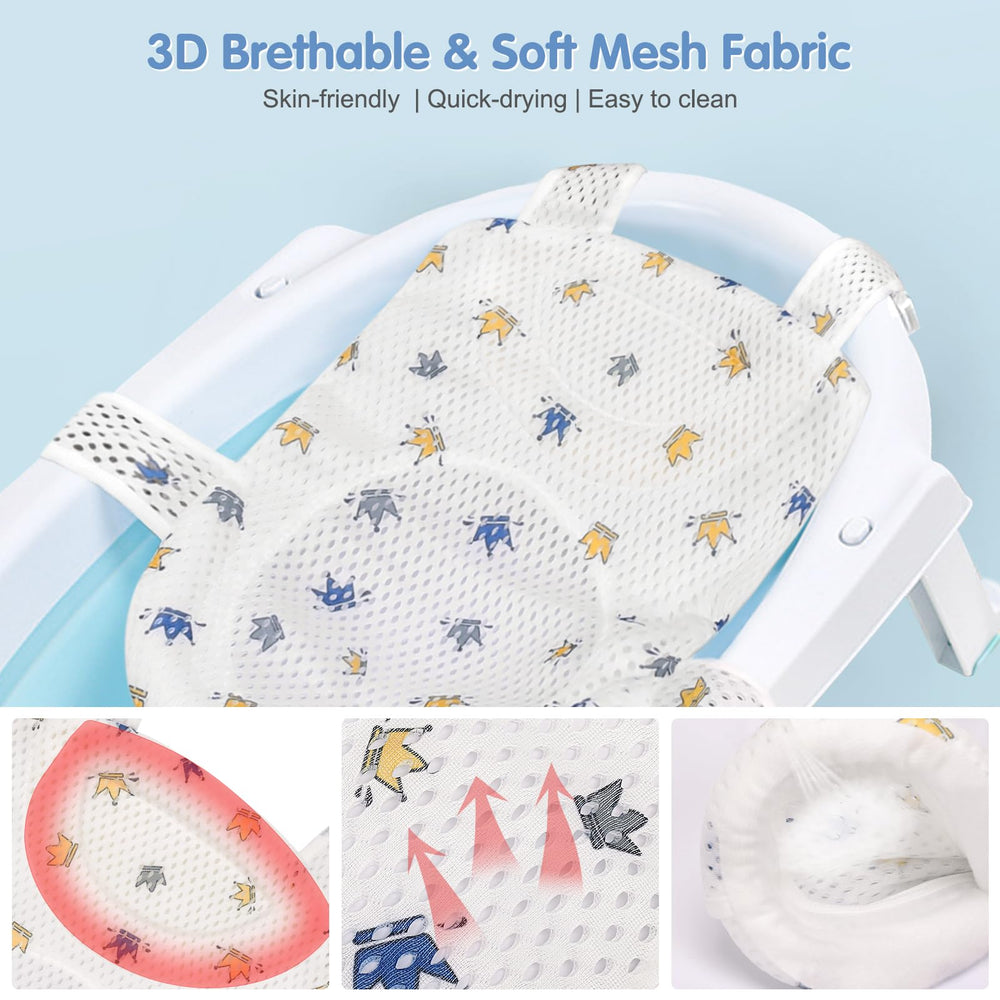 Colorlife Five-point support keeps baby secure during bath time.