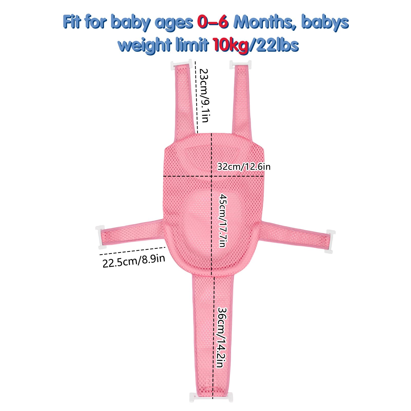 Colorlife Baby Bath Seat Mesh easy-clean design simplifies maintenance after baths.