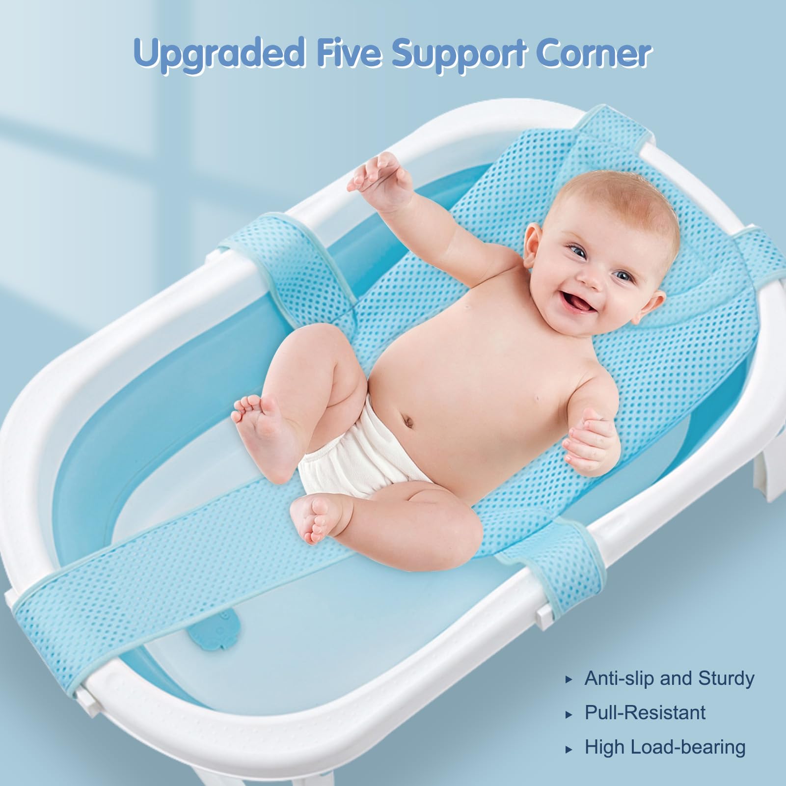 Colorlife bath seat net five-point straps providing stable support.